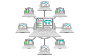 Server racks in a data center